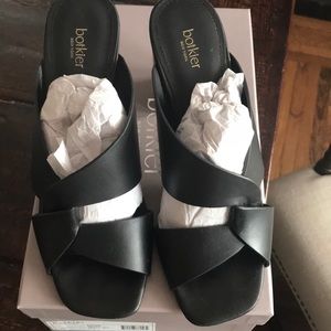 Botkier Raven Sandal Black Leather Sz 7.5
